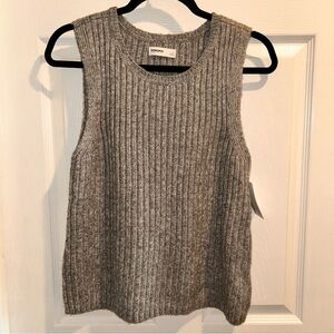 Sleeveless Ribbed Top Pullover Women’s Gray Size Large Sonoma New With Tags